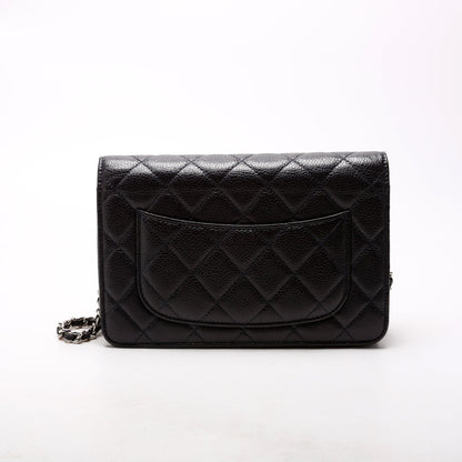 Chanel WOC Classic Quilted Caviar Navy Bag