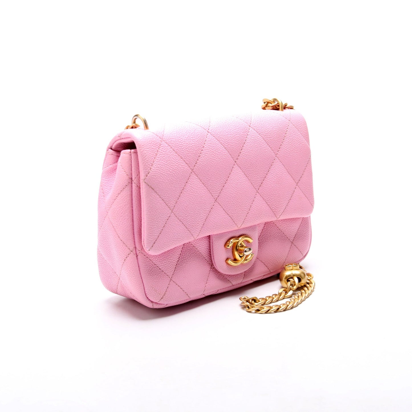 Chanel Classic Flap Mini Sweetheart Chain Caviar RFID Pink Bag
