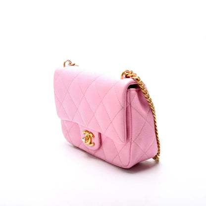 Chanel Classic Flap Mini Sweetheart Chain Caviar RFID Pink Bag
