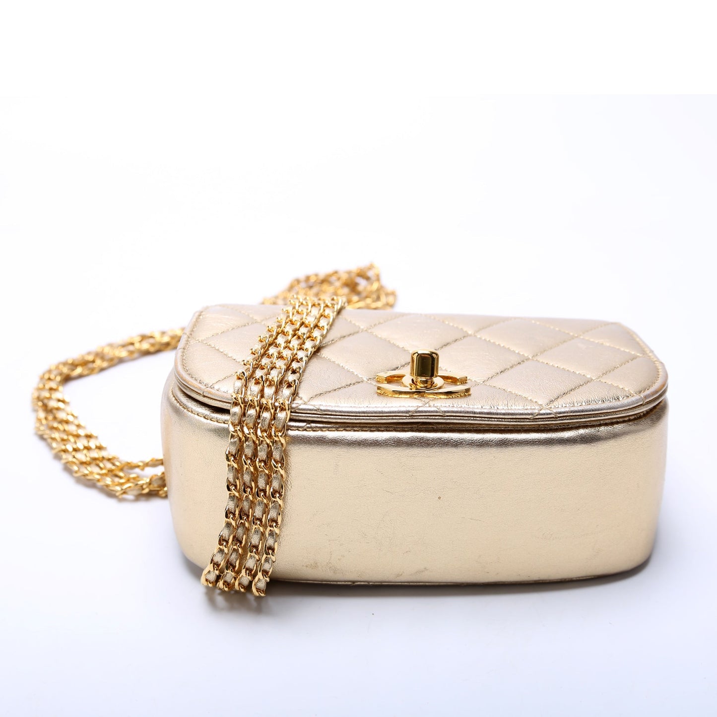 Chanel Multi Chain Flap Metallic Lambskin 3M Gold Bag