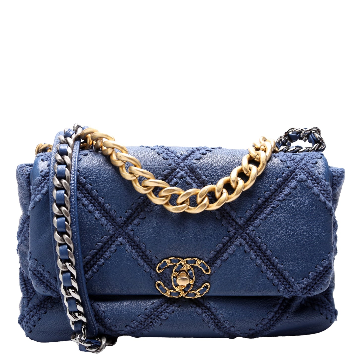 Chanel 19 Large Flap Crocheted Calfskin 30M Bag