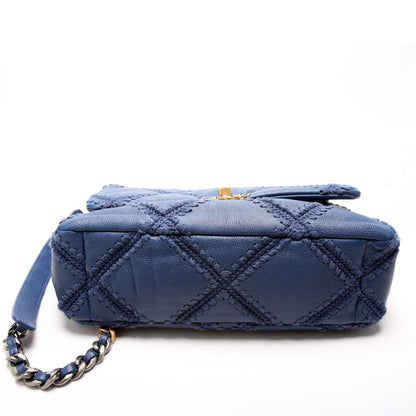 Chanel 19 Large Flap Crocheted Calfskin 30M Bag