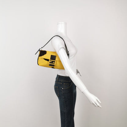 Fendi Baguette Pony hair in cow print yellow