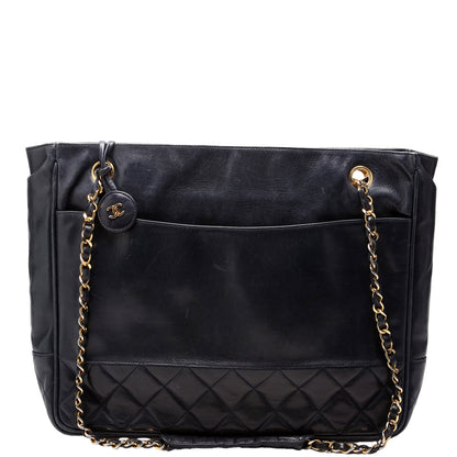 Chanel Vintage Shoulder Lambskin Navy Bag