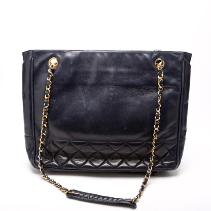 Chanel Vintage Shoulder Lambskin Navy Bag