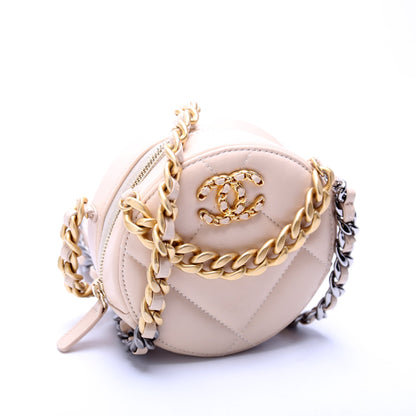 Chanel 19 Round Clutch Goatskin 2M Tan Bag