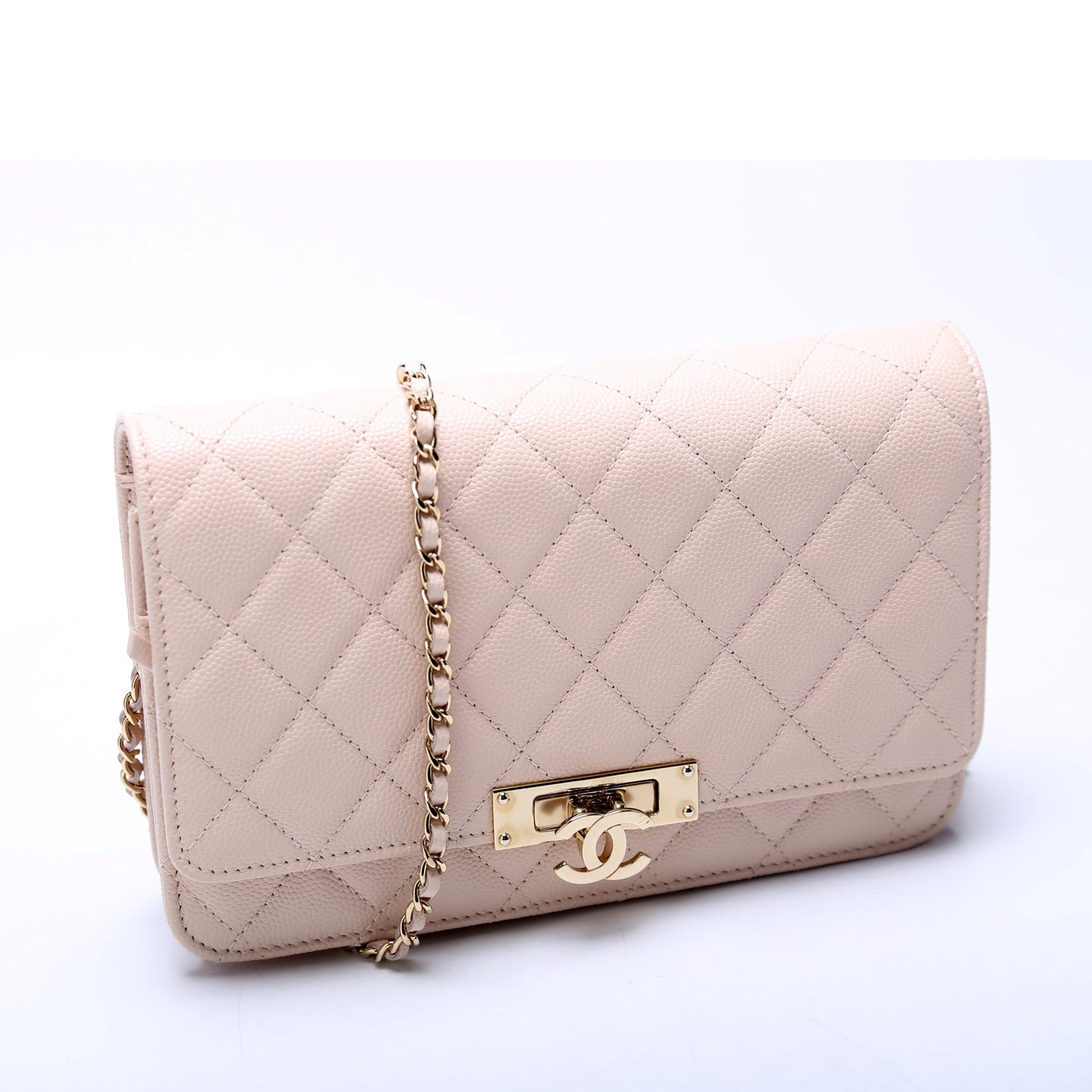Chanel WOC Golden Class Quilted Caviar 24M Beige Bag