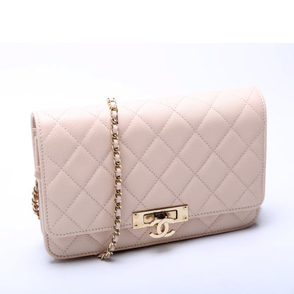 Chanel WOC Golden Class Quilted Caviar 24M Beige Bag