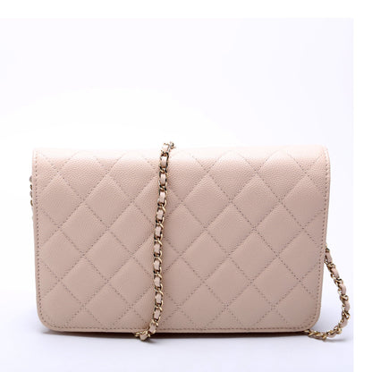 Chanel WOC Golden Class Quilted Caviar 24M Beige Bag
