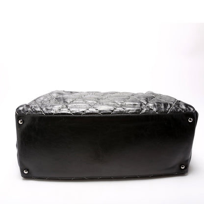 Chanel Double Contrast Stitch Large Tote Goat 13M Black Bag