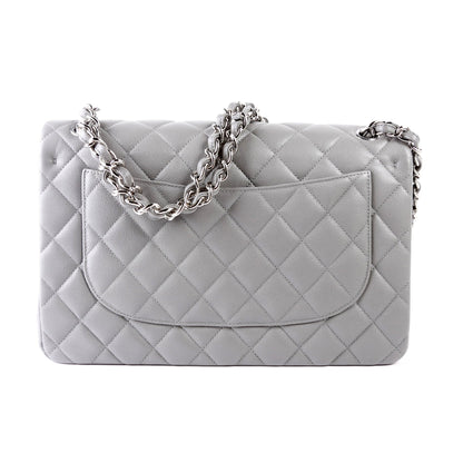 Chanel Classic Flap Jumbo Caviar 24M Grey Bag