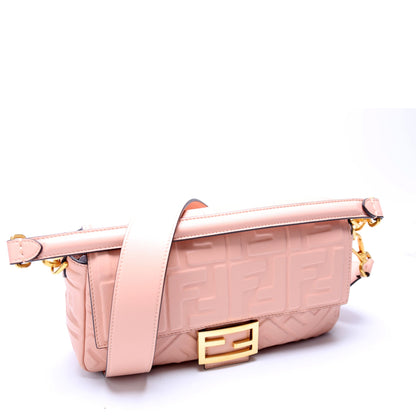 Fendi Baguette FF Embossed Nappa Pink Bag