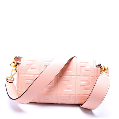 Fendi Baguette FF Embossed Nappa Pink Bag