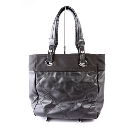Chanel Biarritz Coated Canvas Tote Black Bag