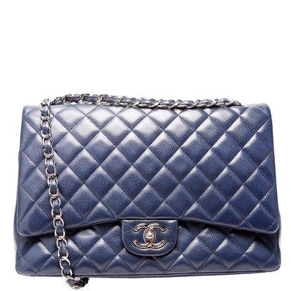 Chanel Classic Flap Maxi Caviar 14-16M Navy Bag
