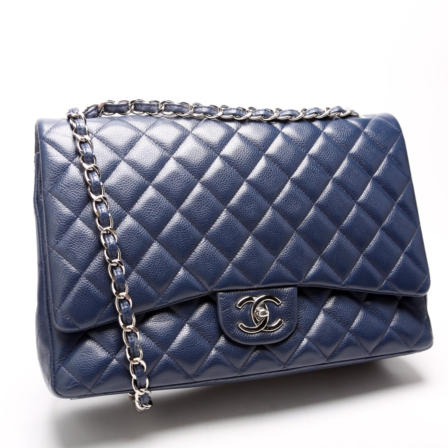 Chanel Classic Flap Maxi Caviar 14-16M Navy Bag