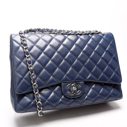 Chanel Classic Flap Maxi Caviar 14-16M Navy Bag