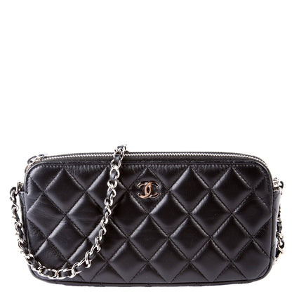 Chanel WOC CC Double Zip Black Bag