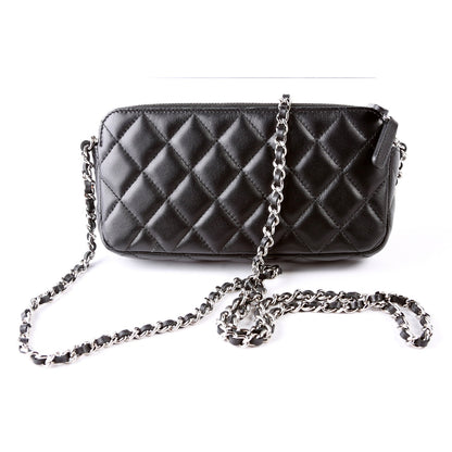 Chanel WOC CC Double Zip Black Bag