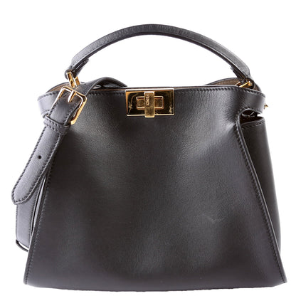Fendi 8BN302 Peekaboo Essentially Medium Calfskin Black Bag