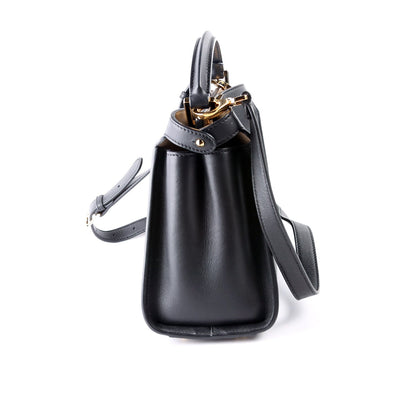 Fendi 8BN302 Peekaboo Essentially Medium Calfskin Black Bag
