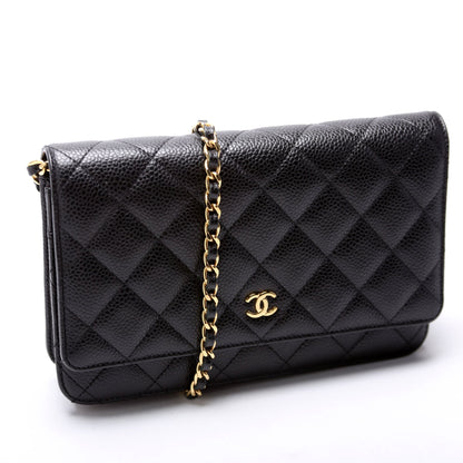 Chanel WOC Classic Quilted Caviar RFID Black Bag
