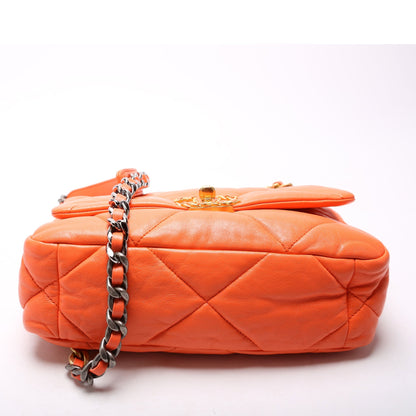 Chanel Quilted Goatskin 19 Medium Flap 29M Orange Bag