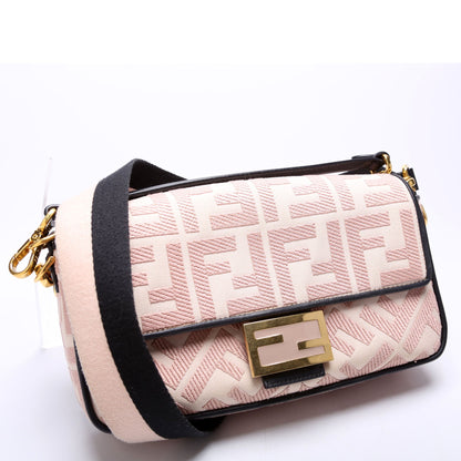 Fendi FF Jacquarduette 8BR600 Pink Bag