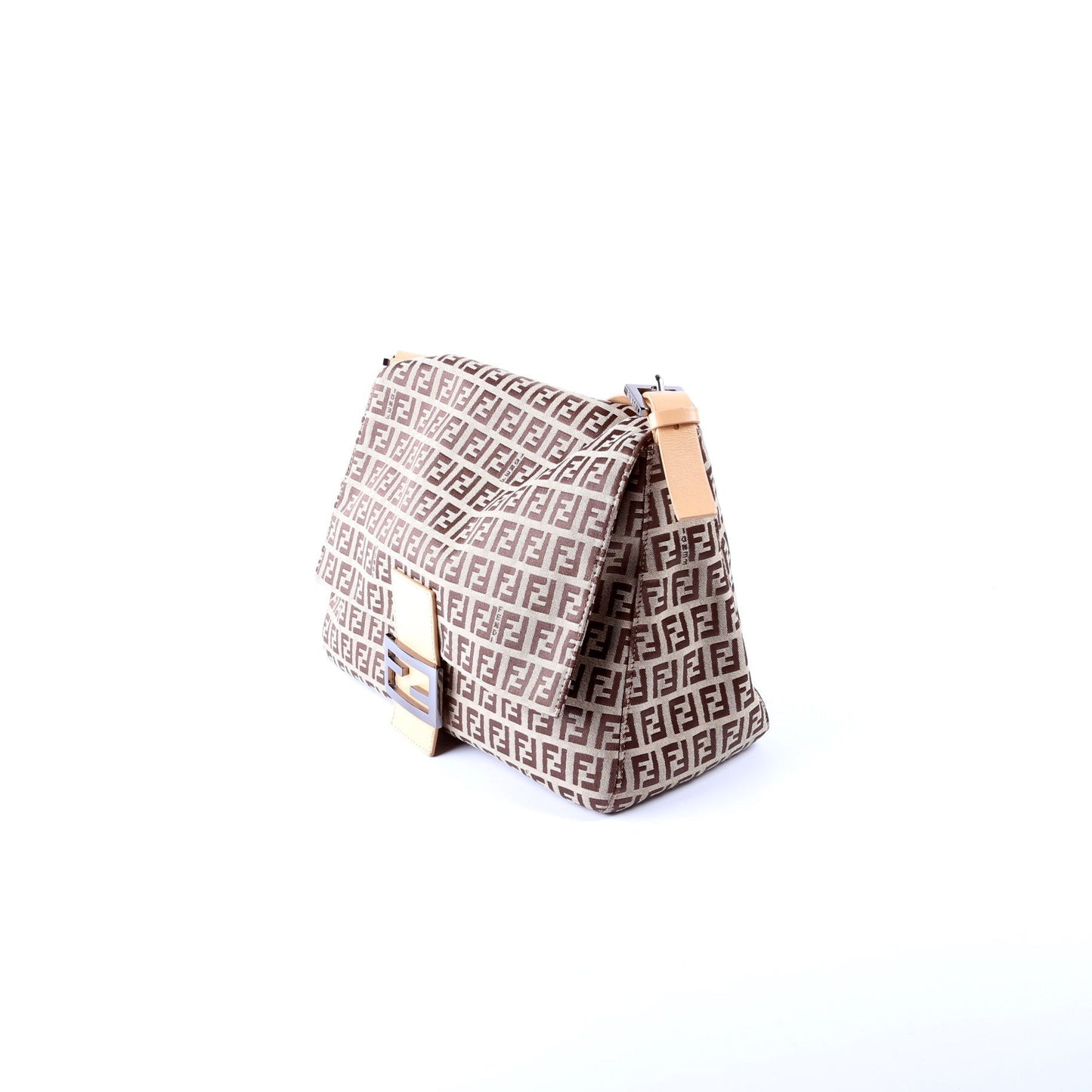 Fendi Mama Forever Zucchino Fabric Brown Bag