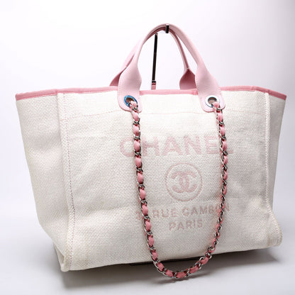 Chanel Deauville Medium Mixed Fibers 21M Pink Bag