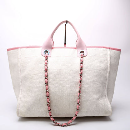 Chanel Deauville Medium Mixed Fibers 21M Pink Bag