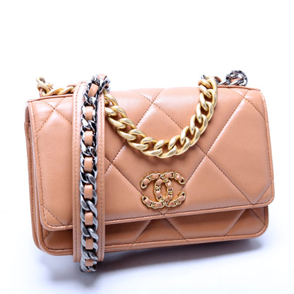 Chanel 19 WOC Quilted Lambskin RFID Brown Bag
