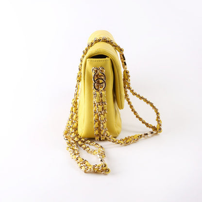 Chanel Mini CC You Flap Caviar RFID Yellow Bag