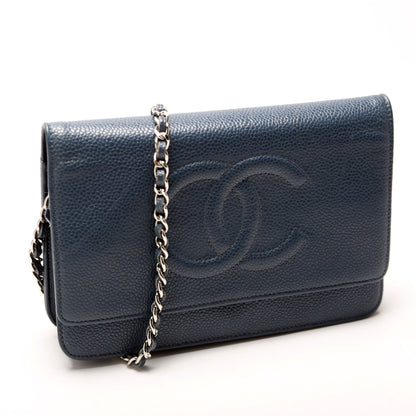 Chanel Wallet On Chain Timeless CC Caviar Navy Bag
