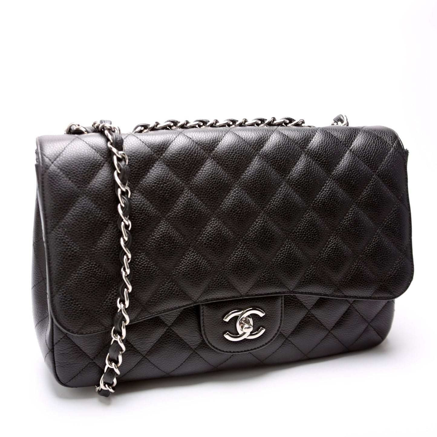 Chanel Classic Flap Jumbo Caviar 10-13M Black Bag