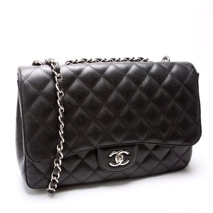Chanel Classic Flap Jumbo Caviar 10-13M Black Bag