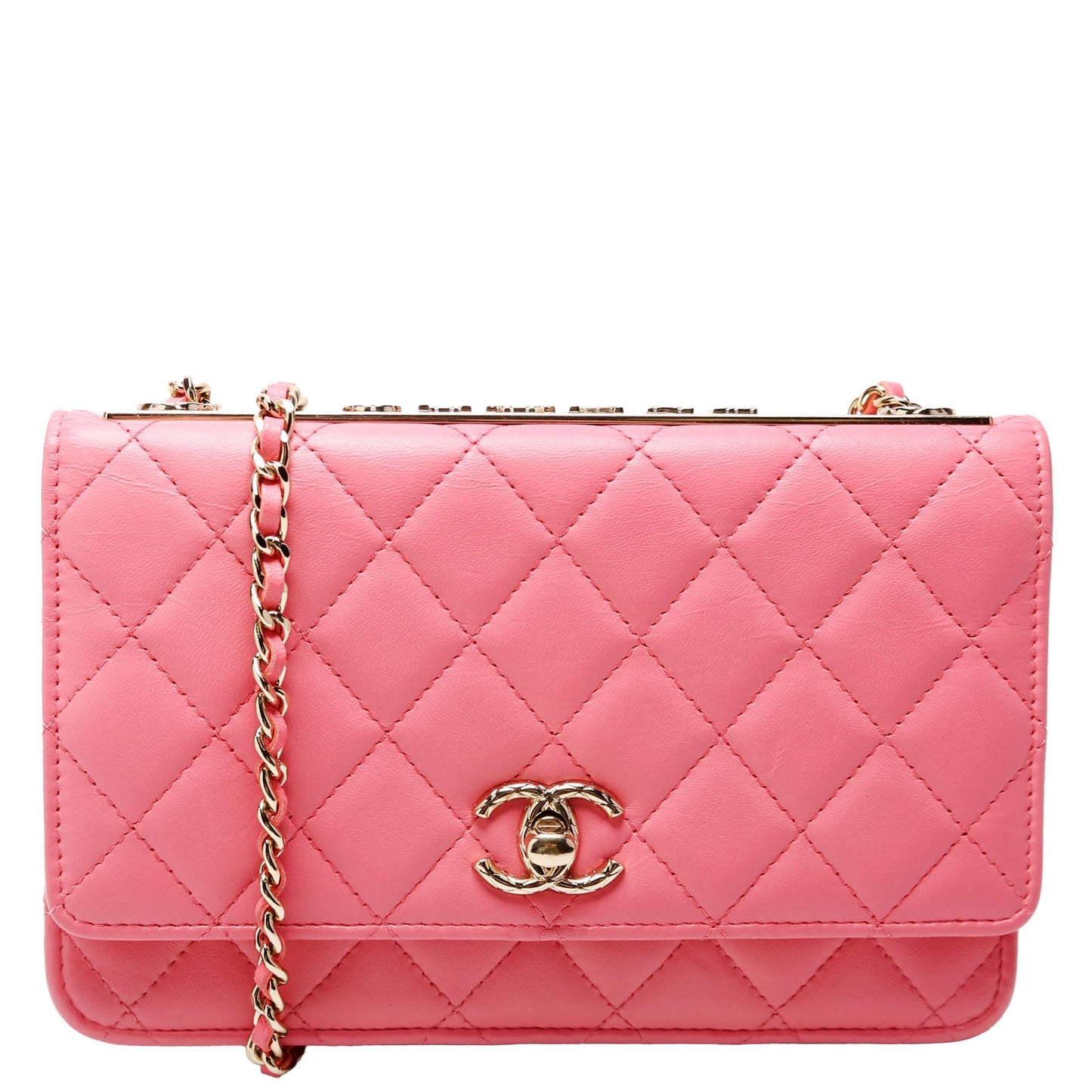 Chanel Wallet On Chain Trendy CC Quilted Lambskin RFID Pink Bag