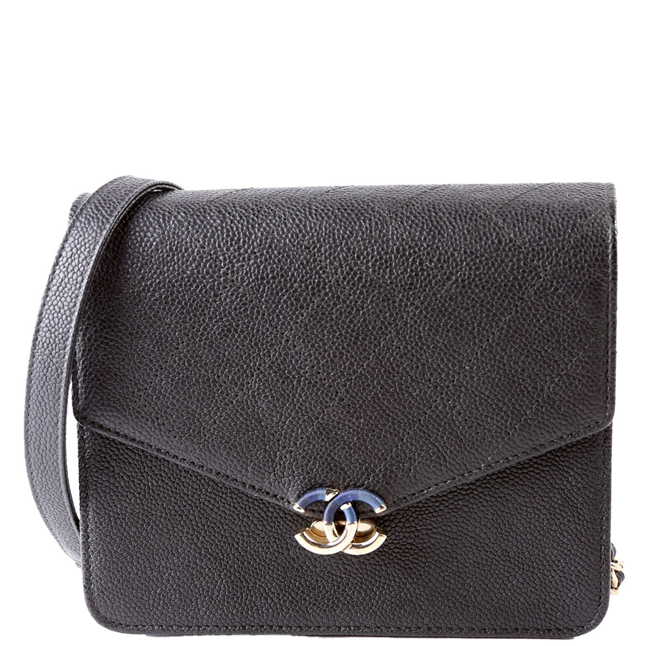 Chanel WOC Square Cuba Grained Calfskin Black Bag