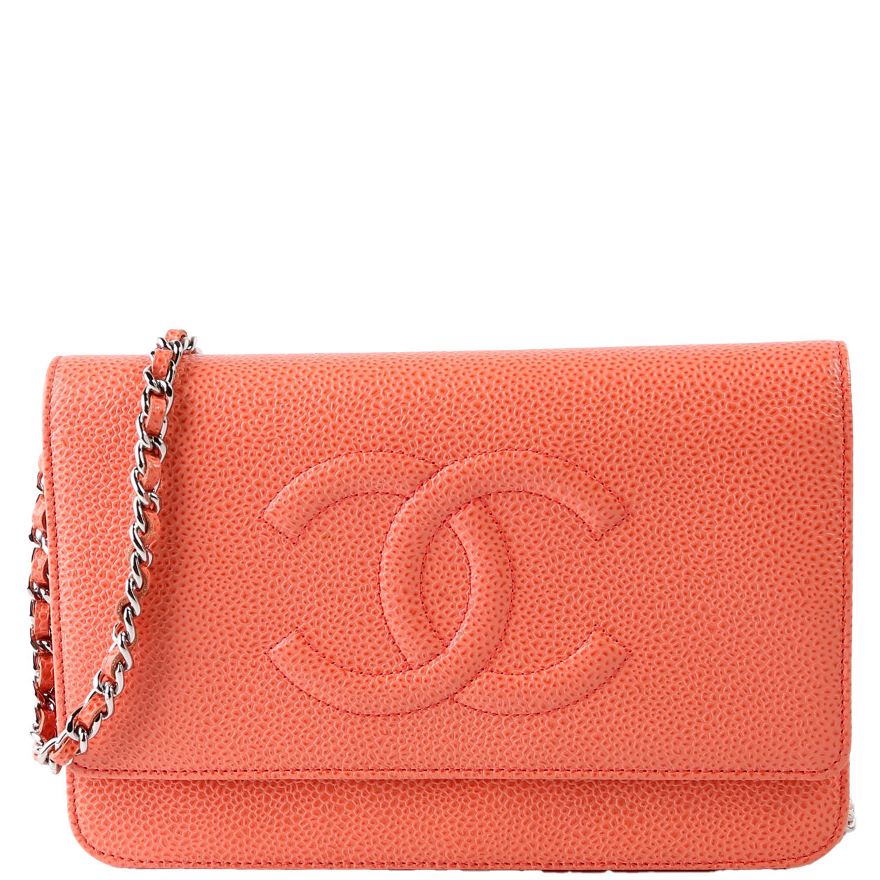 Chanel WOC Timeless CC Caviar Coral Bag