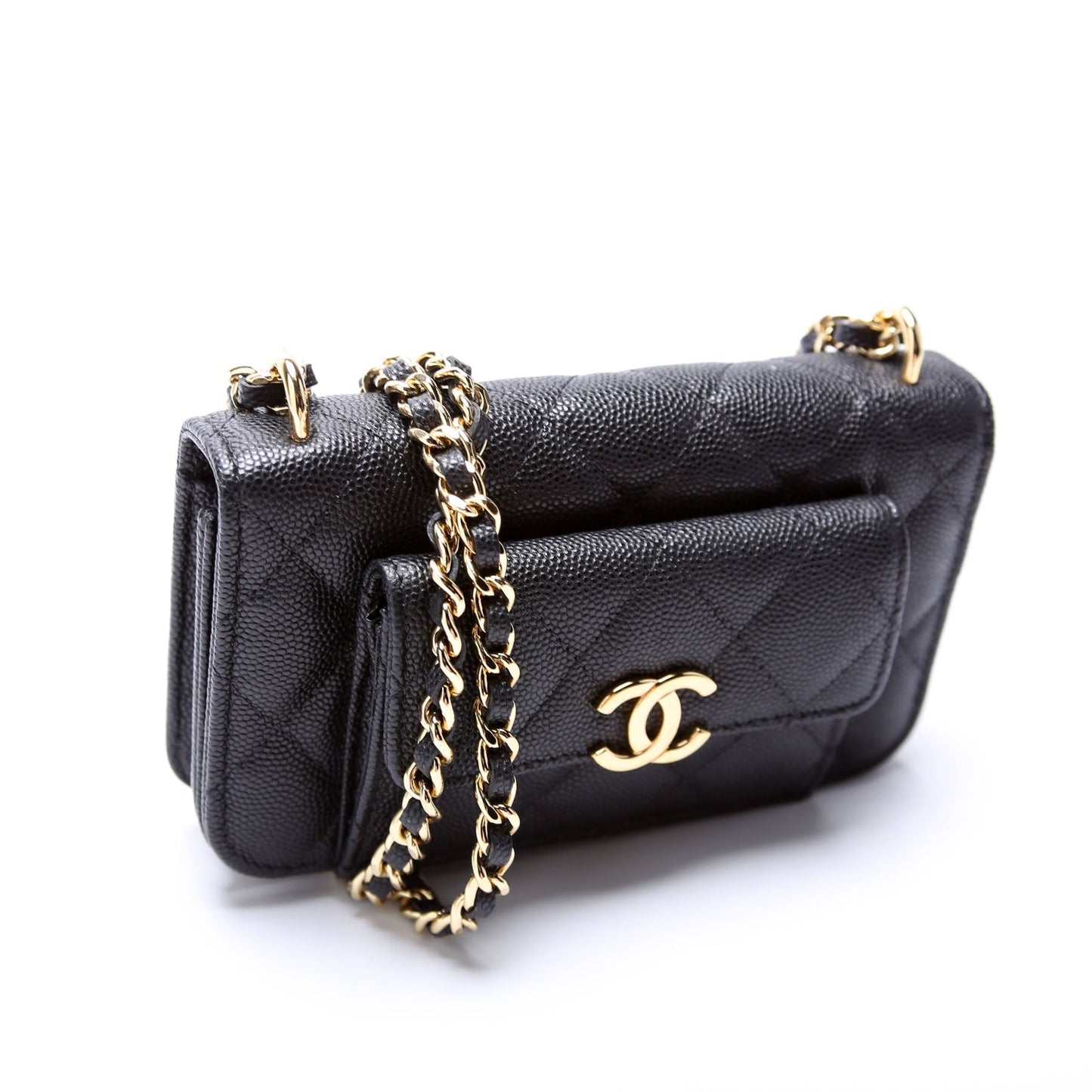 Chanel Pocket Twins Clutch on Chain Small Caviar Bag
