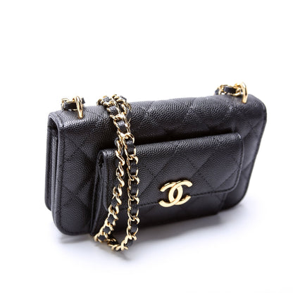 Chanel Pocket Twins Clutch on Chain Small Caviar Bag