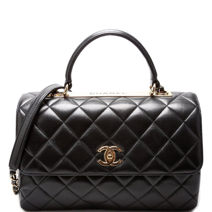 Chanel Trendy Top Handle Medium Lambskin 28M Black Bag