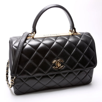Chanel Trendy Top Handle Medium Lambskin 28M Black Bag