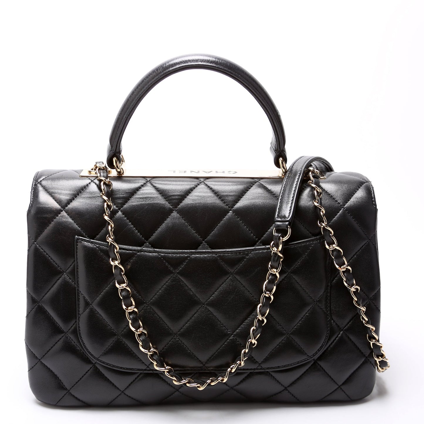 Chanel Trendy Top Handle Medium Lambskin 28M Black Bag