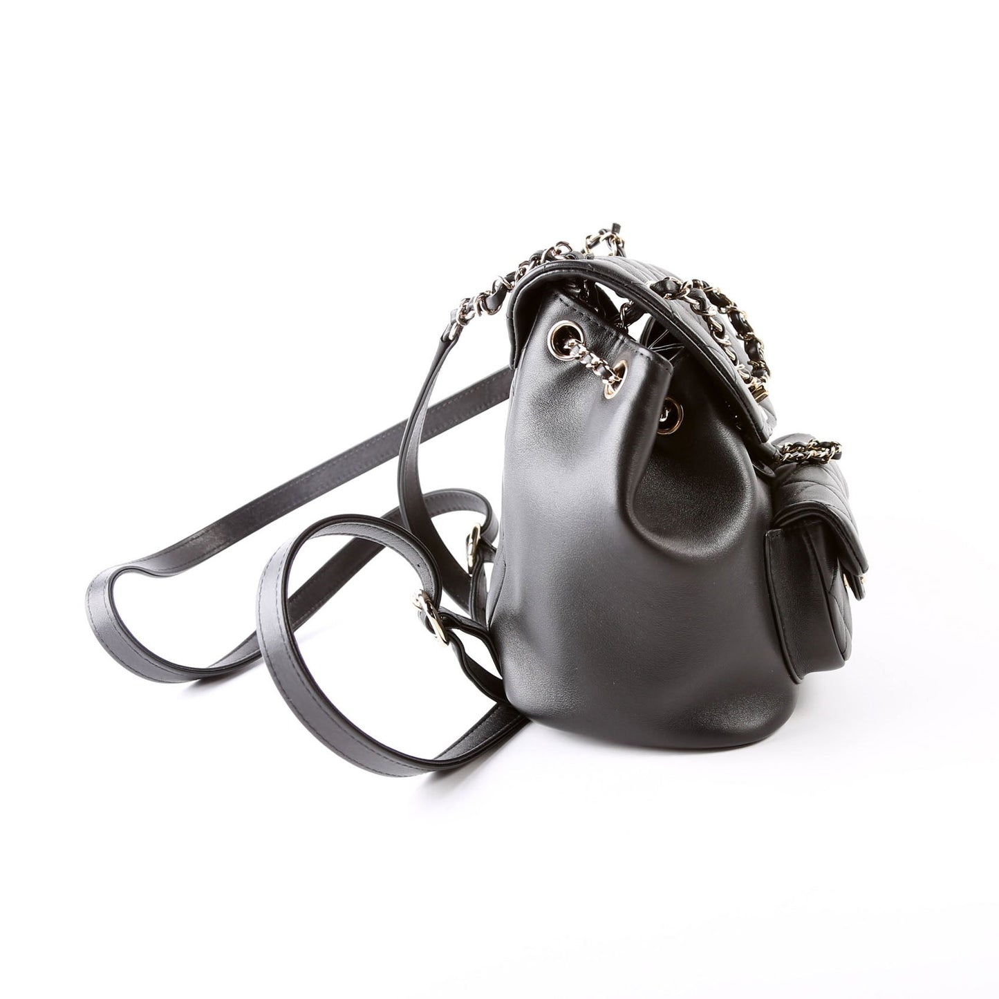 Chanel Duma Backpack Small Lambskin RFID Black Bag