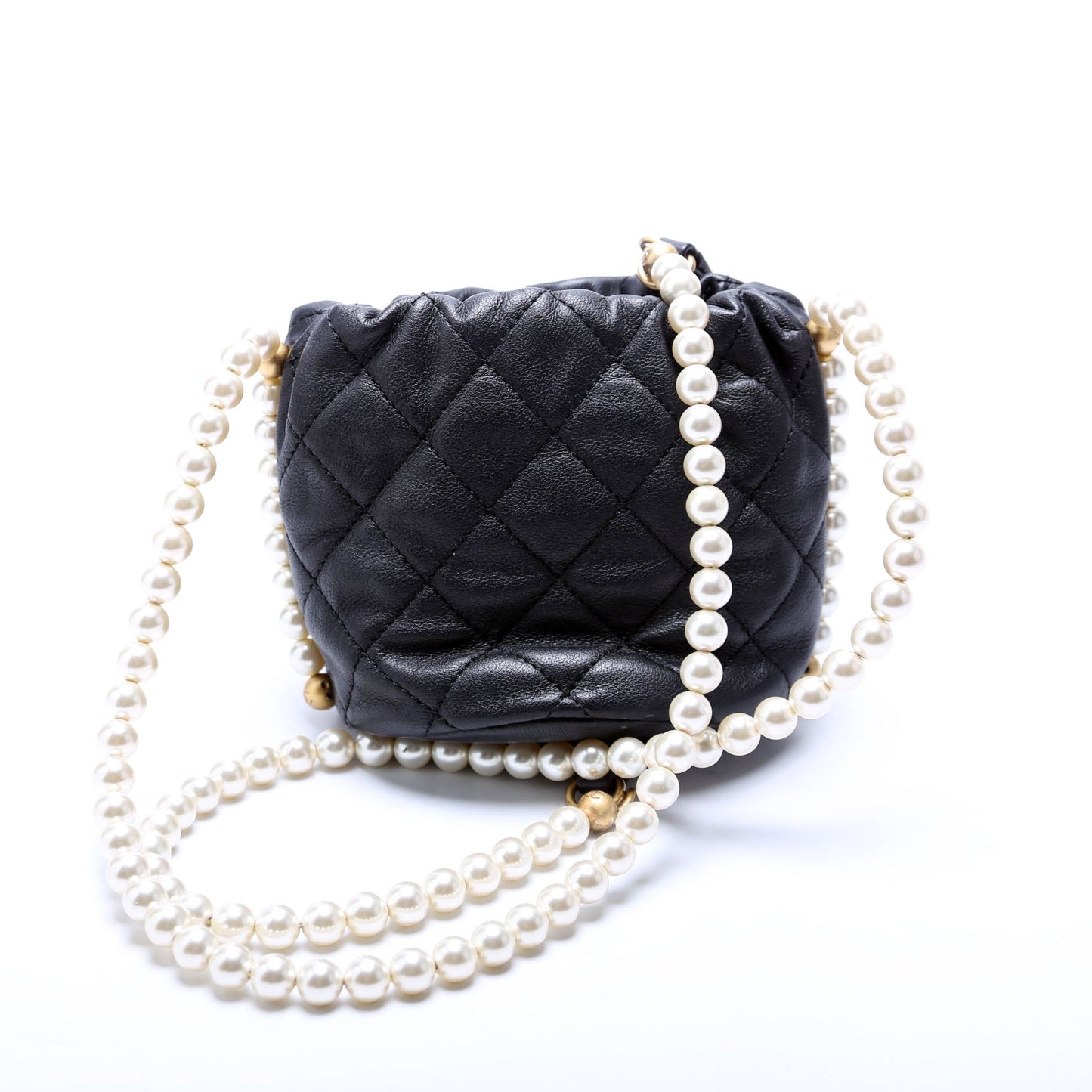 Chanel About Pearls Bucket Mini Calfskin 31M Black Bag
