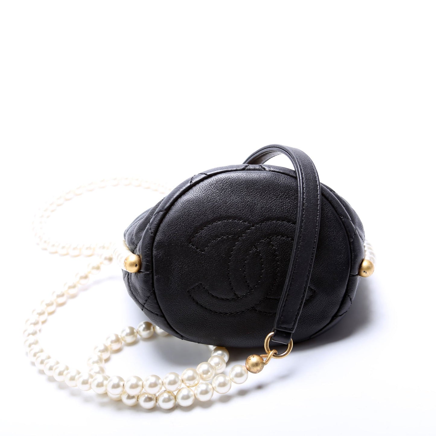 Chanel About Pearls Bucket Mini Calfskin 31M Black Bag