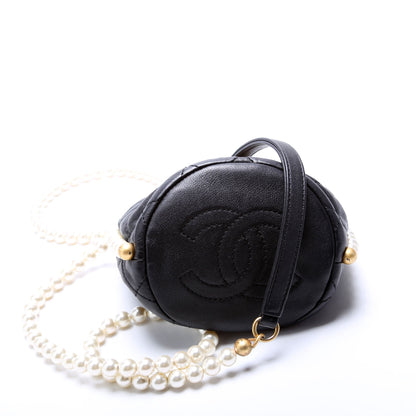Chanel About Pearls Bucket Mini Calfskin 31M Black Bag