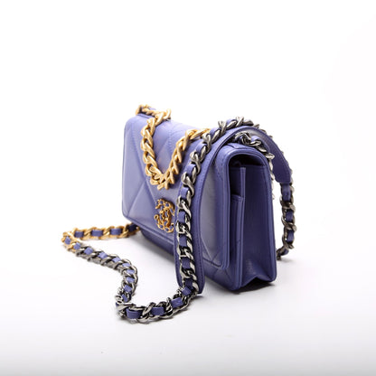 Chanel 19 WOC Quilted Lambskin 30M Purple Bag