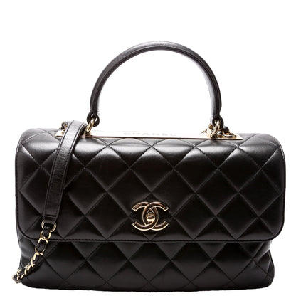 Chanel Trendy Top Handle Medium Lambskin 24M Black Bag